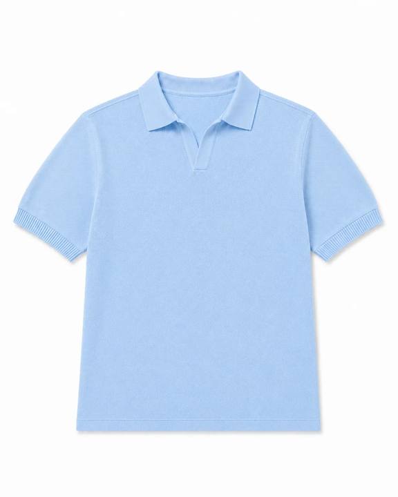 Knit polo in Sky blue