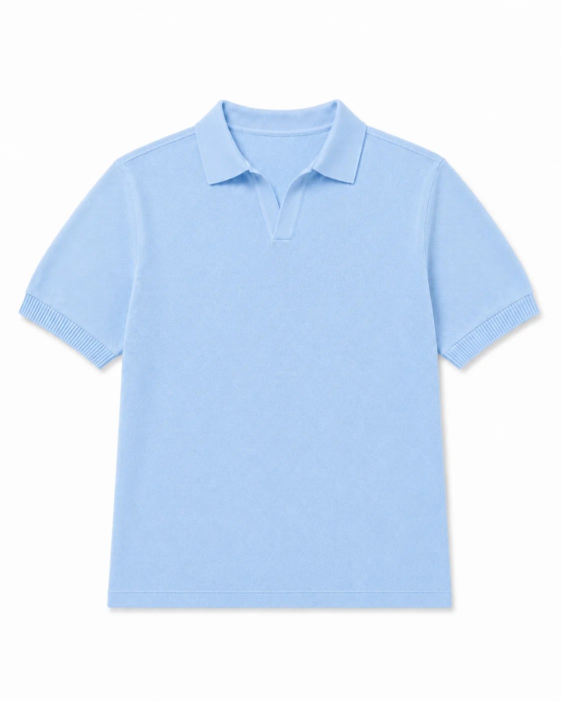 Knit polo in Sky blue