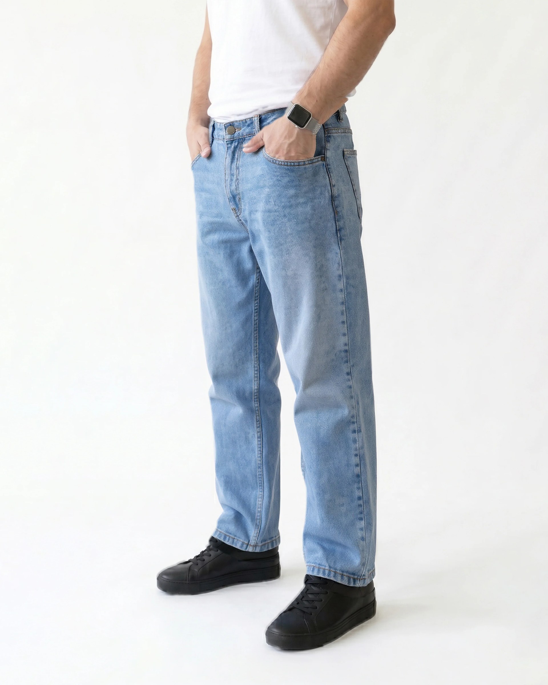 Men's Relaxed Straight-Leg Denim in Blue