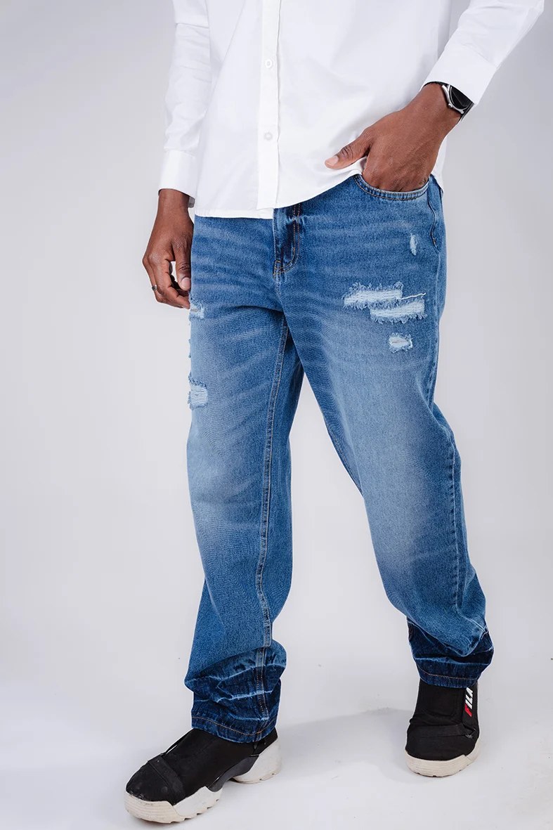 Men's Straight Fit Blue Denim