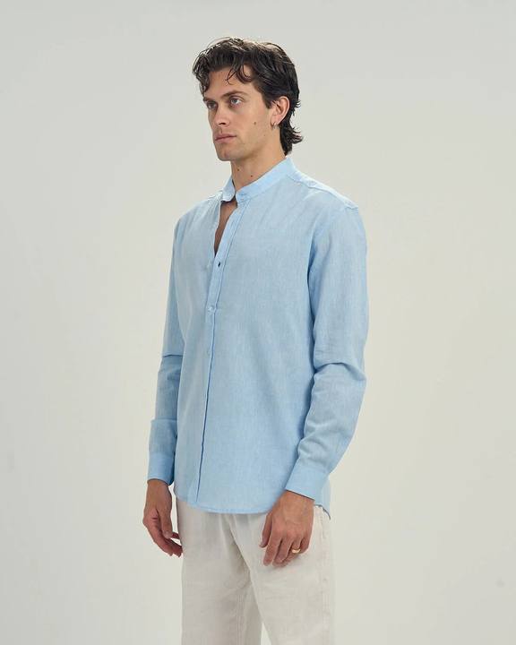 Sky Blue Linen Shirt