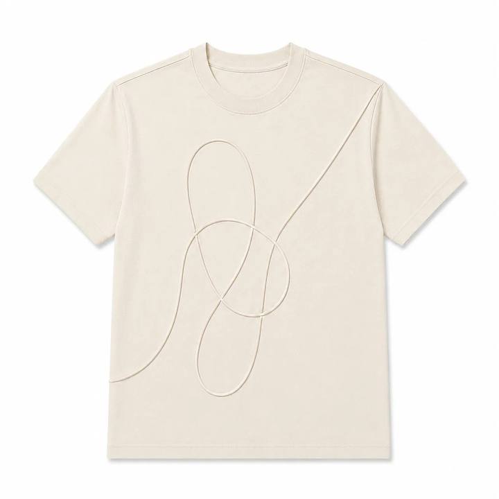 Embroidered T-shirt in Off white