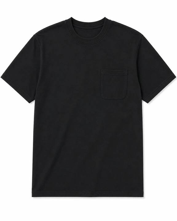 Oversized Pocket Tee In Black