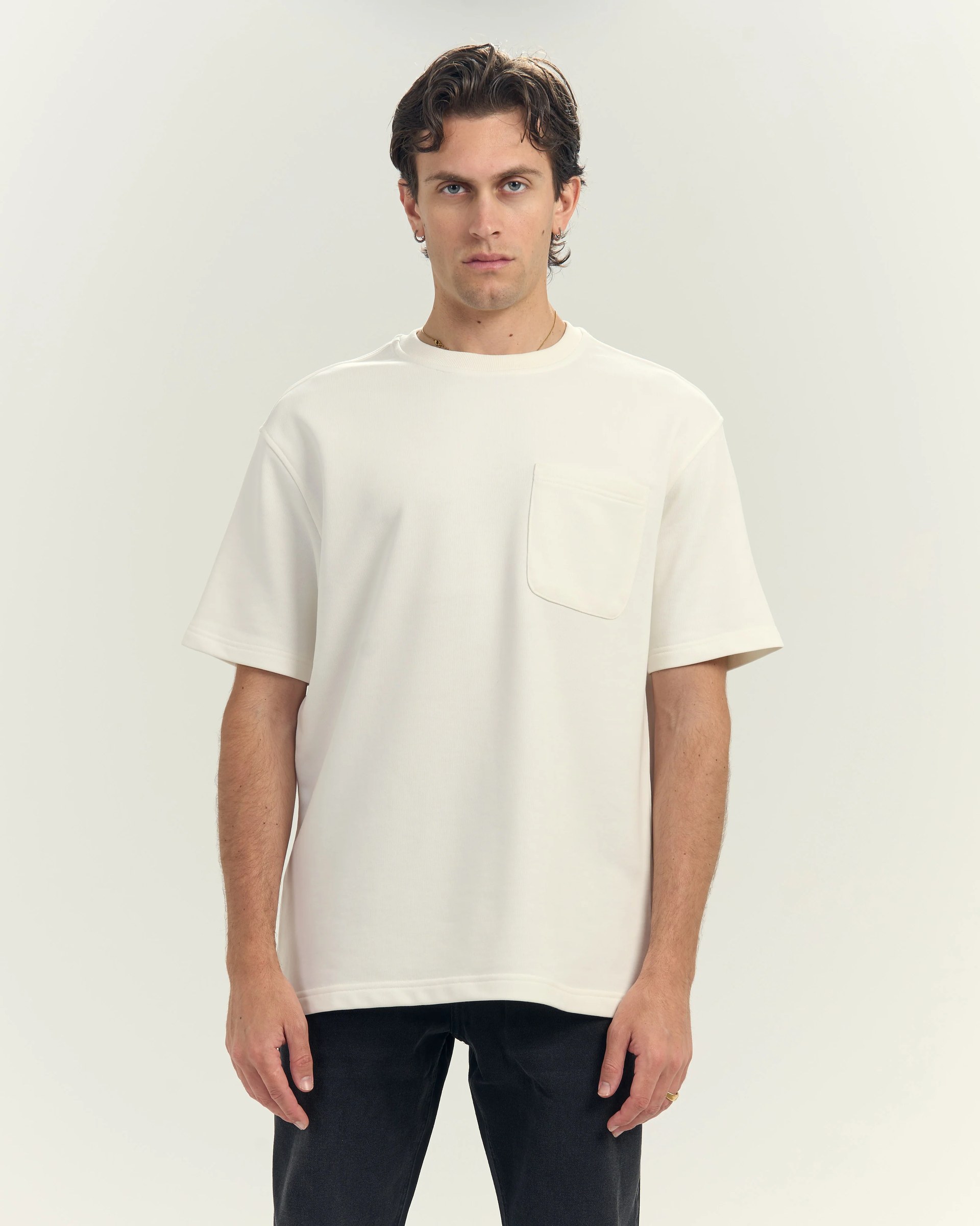 Oversized Pocket Tee In Off White