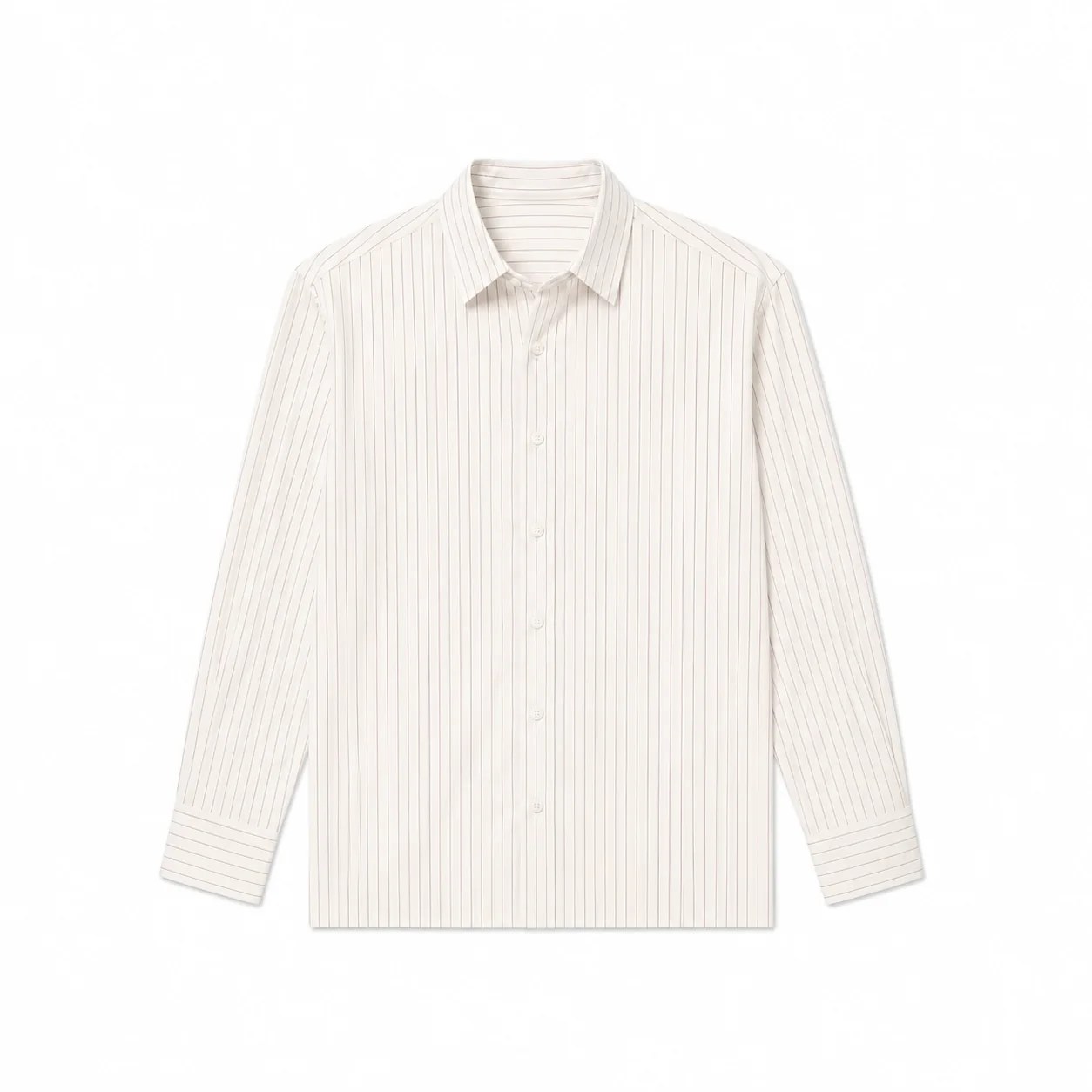 Classic Pinstripe Shirt In Beige