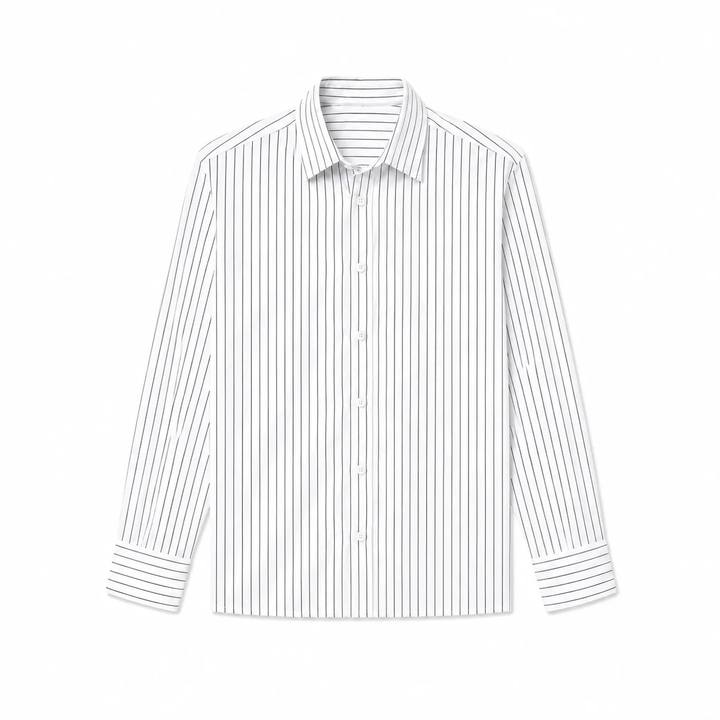 Classic Pinstripe Shirt In olive