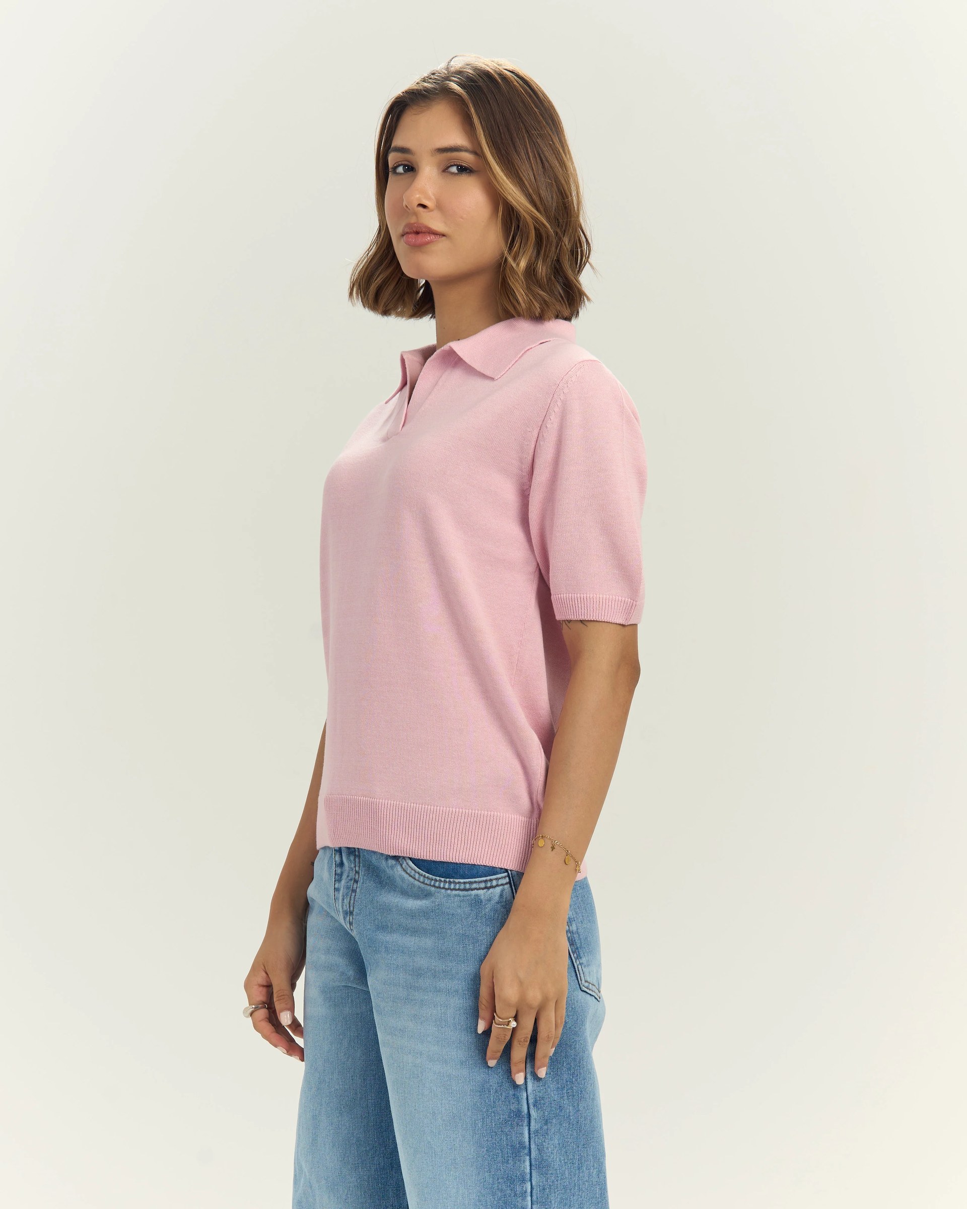 Women Knit In Pink
