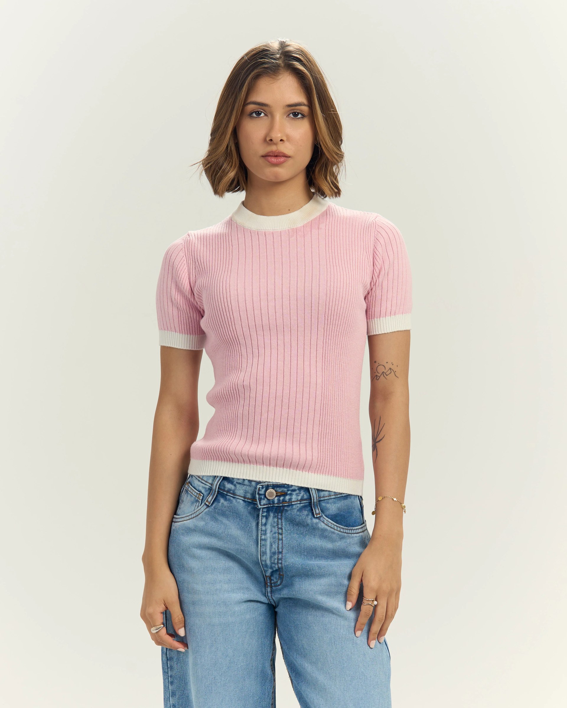 Knit Tee In Pink