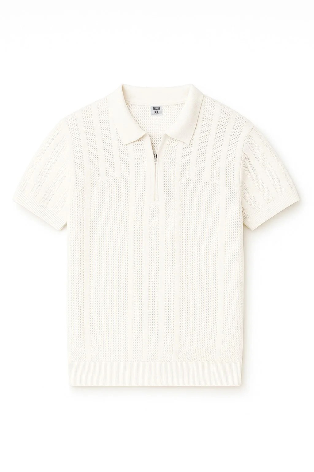 Tricot With Zipper Shirt- White