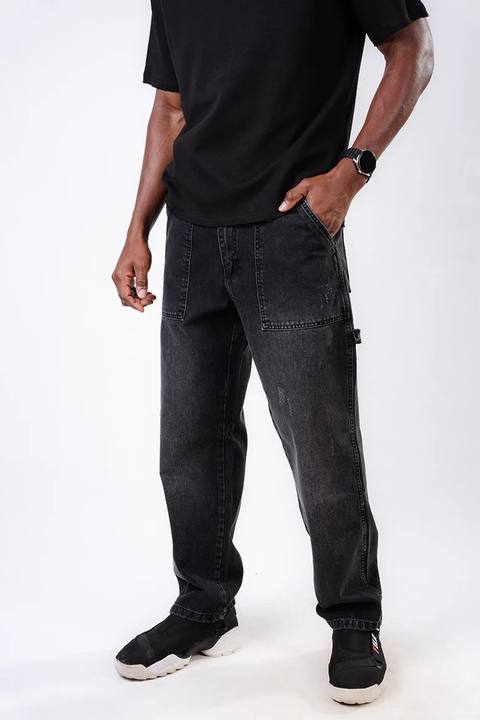 Men's Straight Fit Black Denim