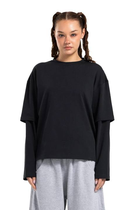 Initials Double Sleeve Boxy T-shirt
