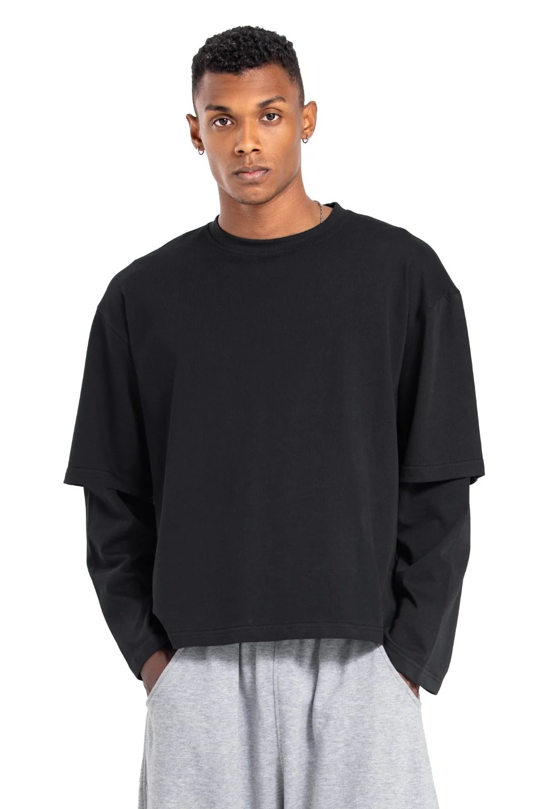 Initials Double Sleeve Boxy T-shirt