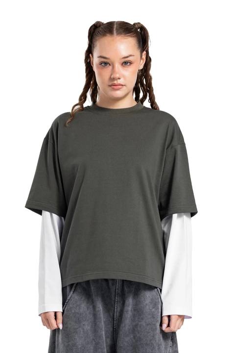 Initials Double Sleeve Boxy T-shirt