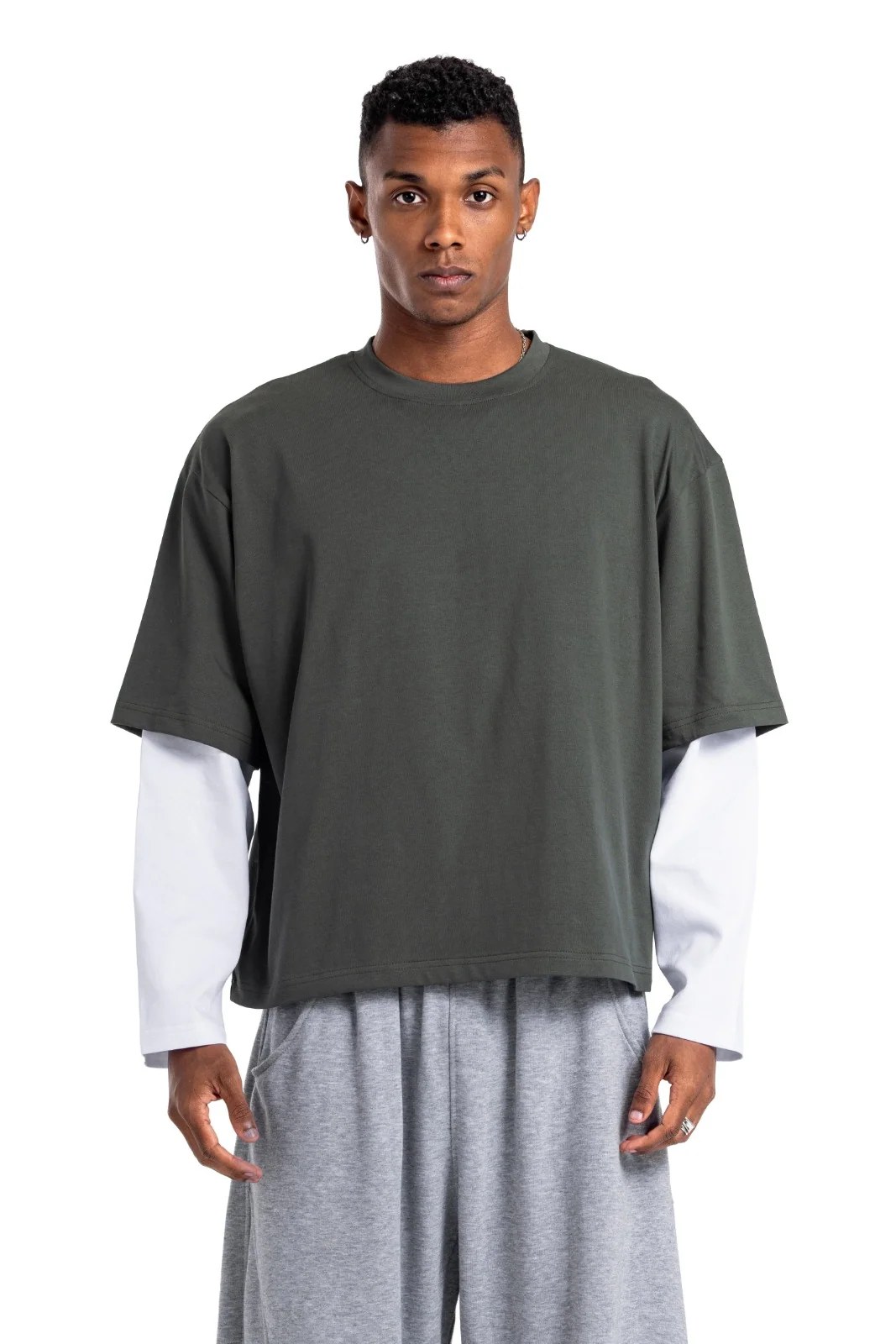 Initials Double Sleeve Boxy T-shirt