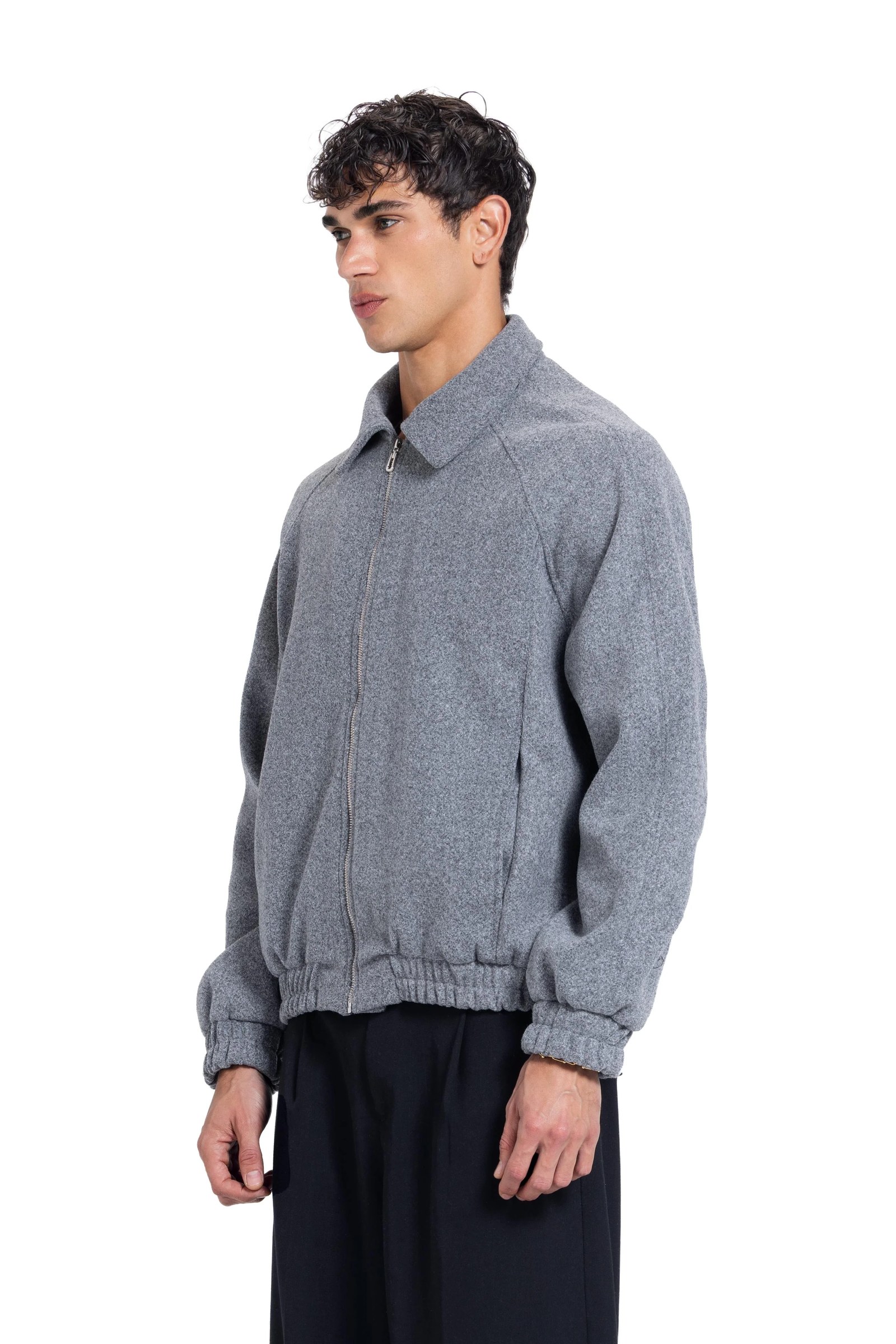 Boxy Wool Zip Jacket