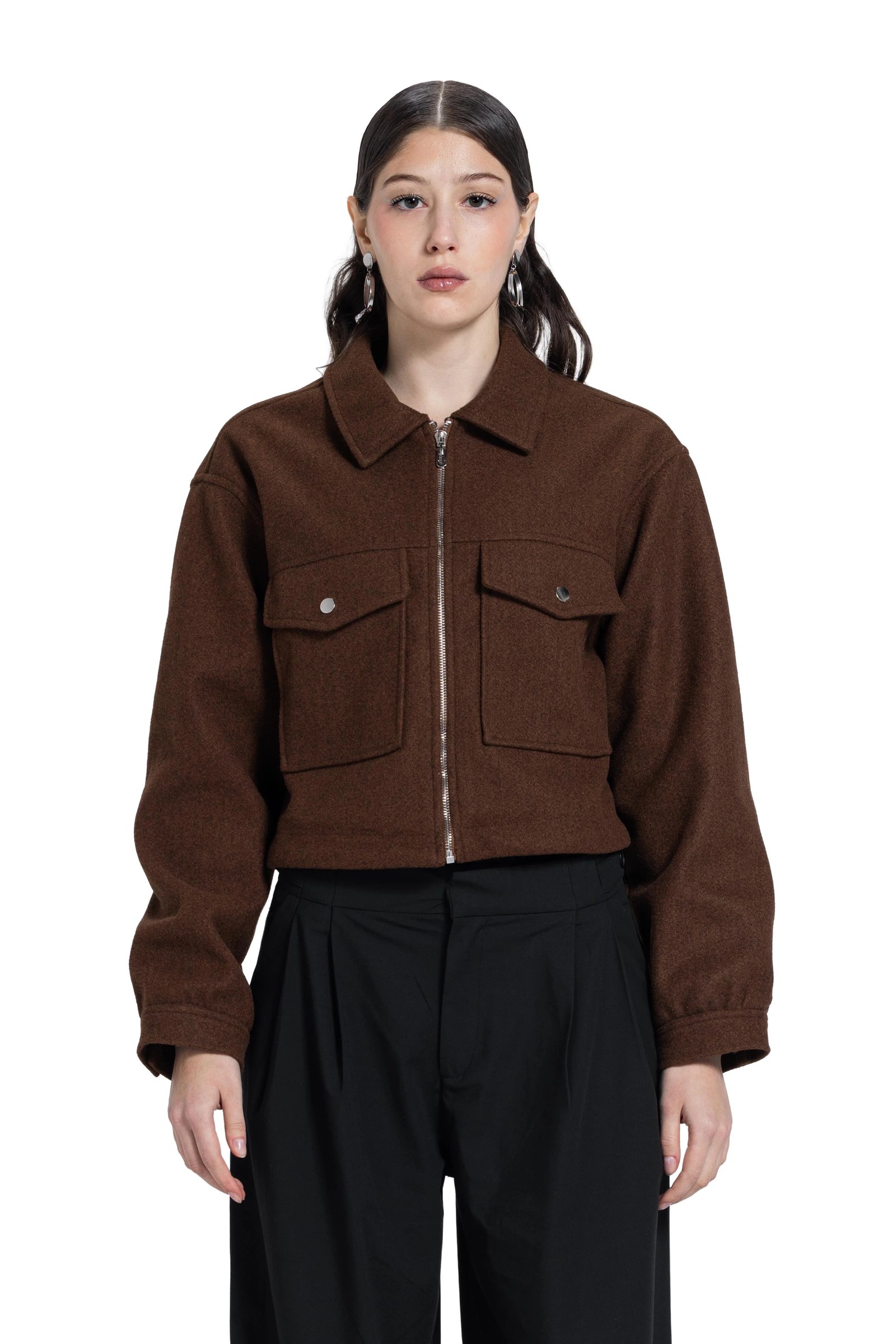 Front Pocket Wool Jacket