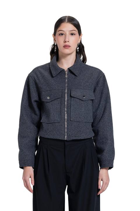 Front Pocket Wool Jacket
