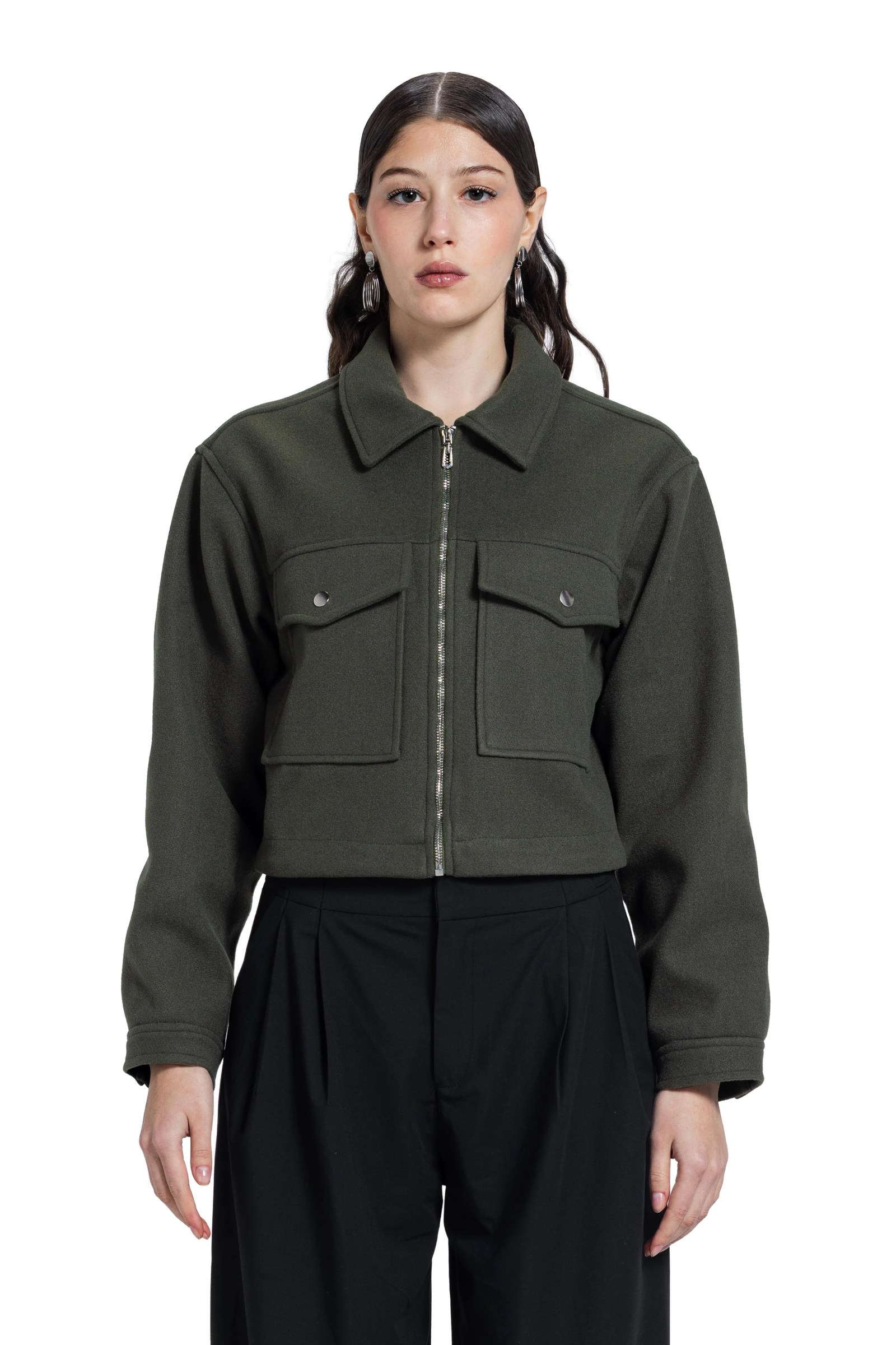Front Pocket Wool Jacket
