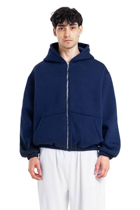 Initials Boxy Zip-Up Sweater