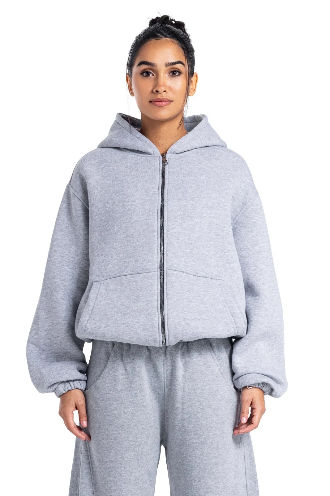Initials Boxy Zip-Up Sweater
