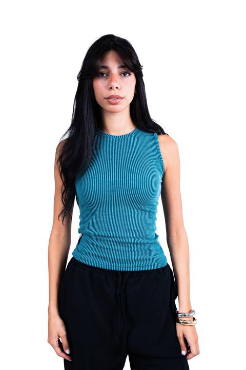 Turquoise Ribbed Wave Tank