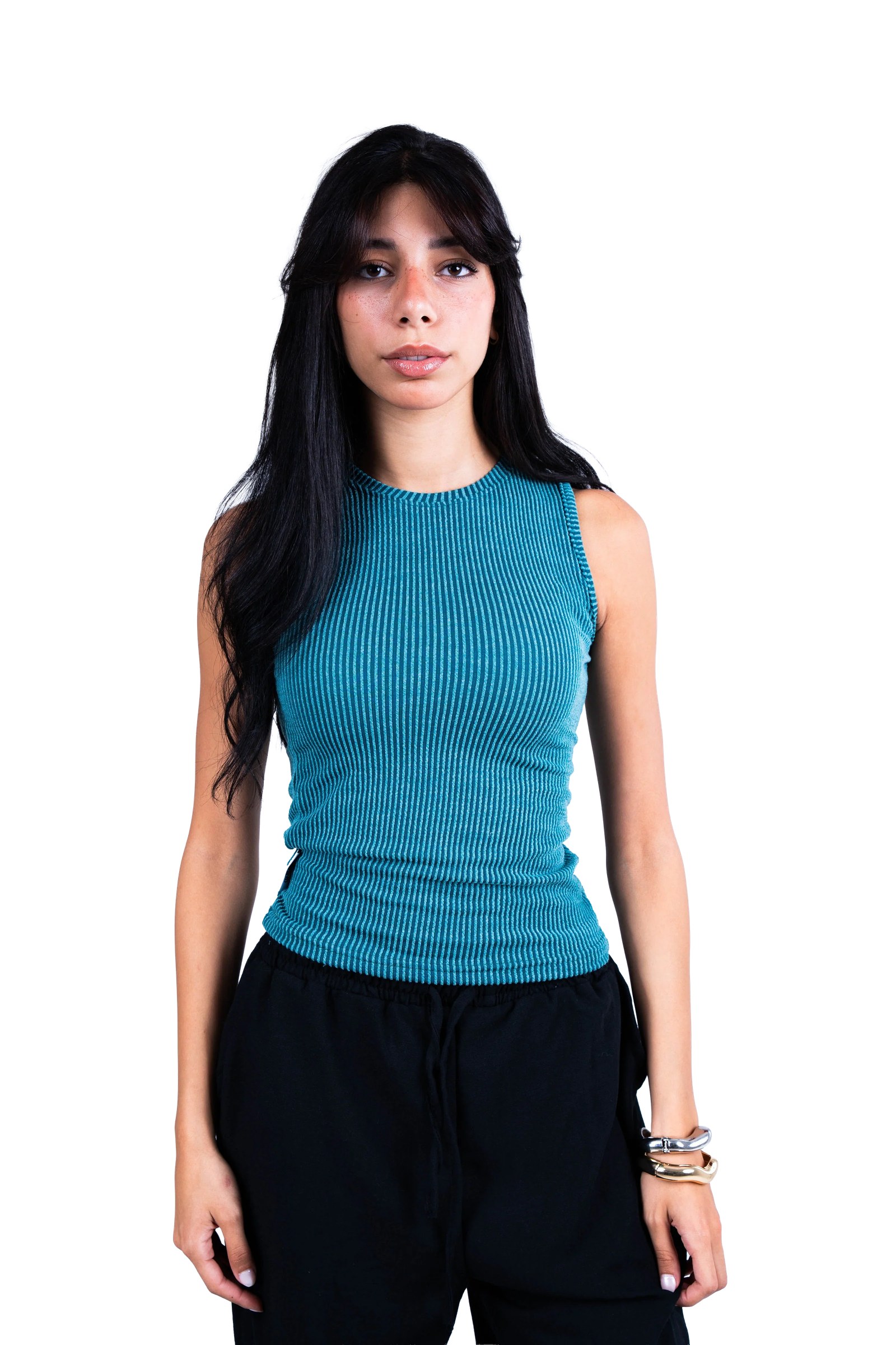 Turquoise Ribbed Wave Tank