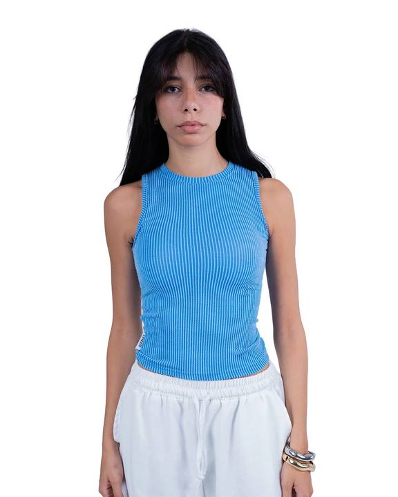 Light Blue Ribbed Wave Tank