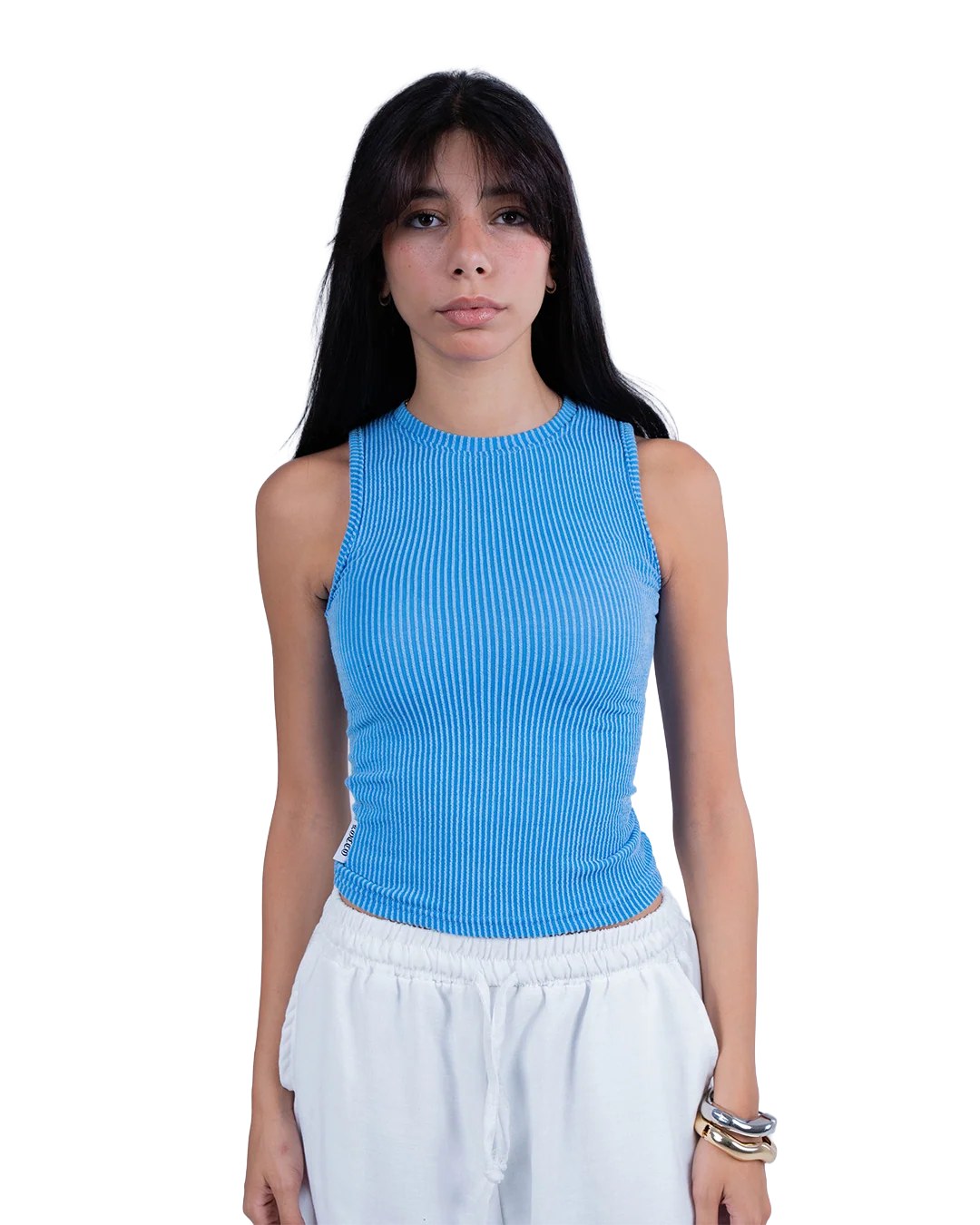 Light Blue Ribbed Wave Tank