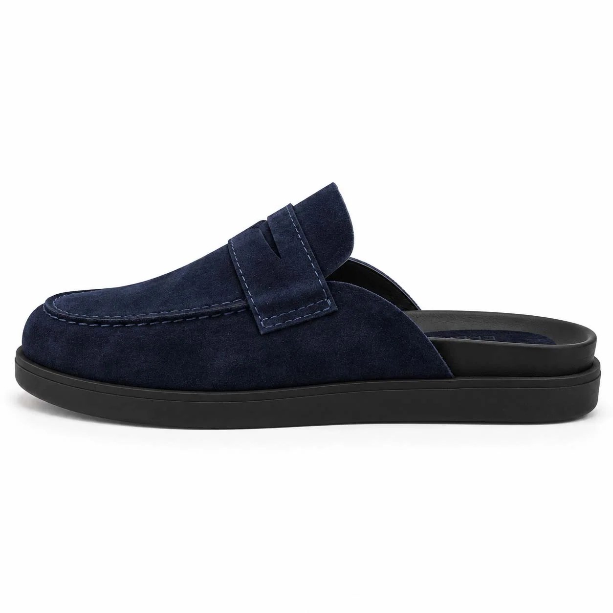 HERITAGE Suede Backless Loafer Mules