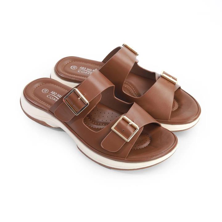 Women's Slide Slipper – Brown, Beige & Black