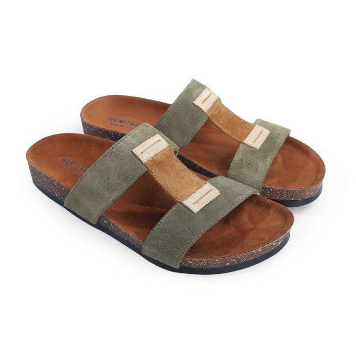 Men's Slide Slipper – Beige, Olive & Navy