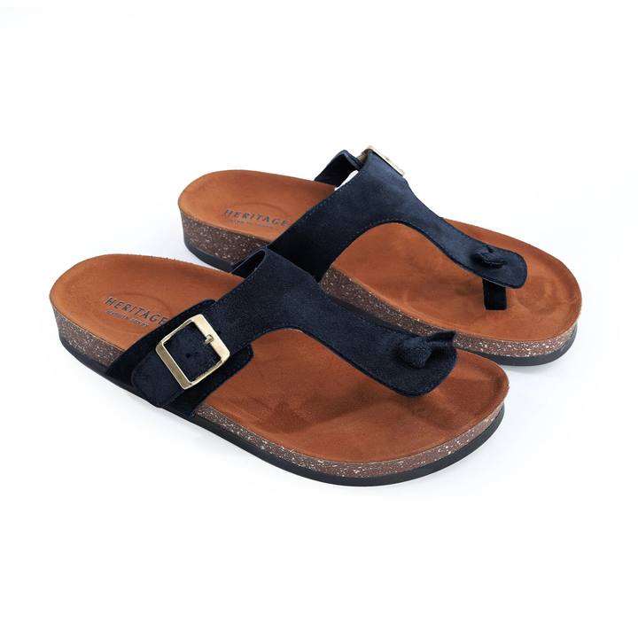 Women's Slide Slipper – Black & Navy