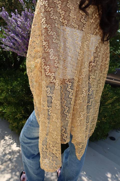 Gold criss cross top