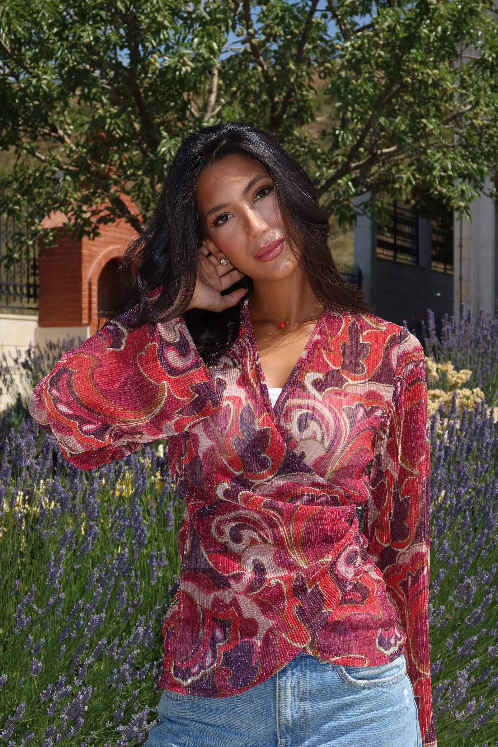 Ruby dust wrap top