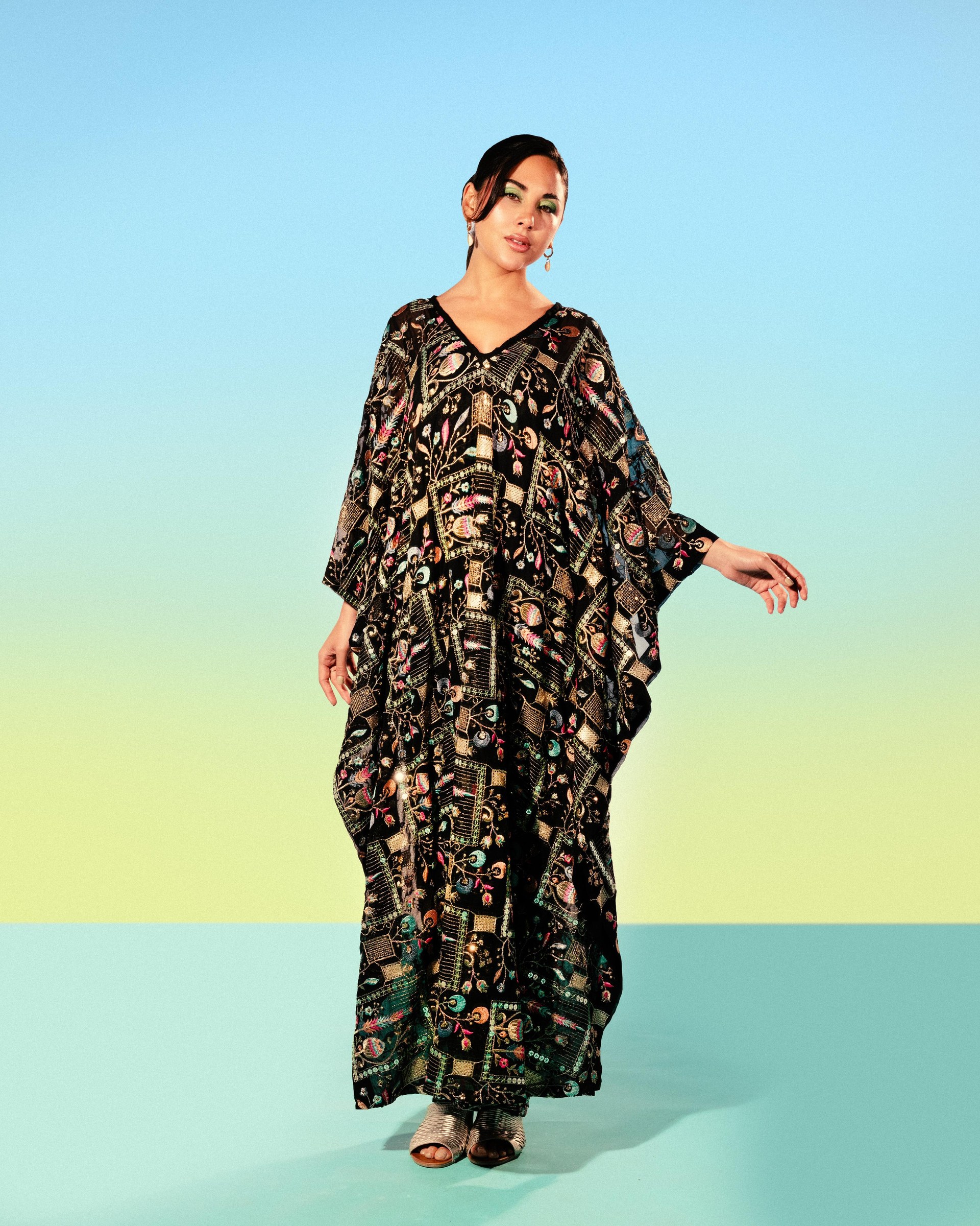 Long Mosaic Poncho