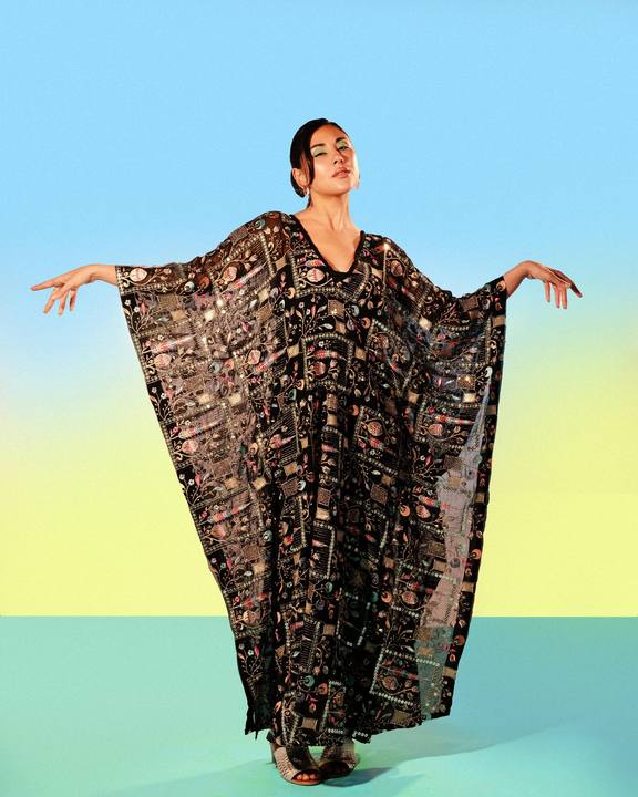Long Mosaic Poncho