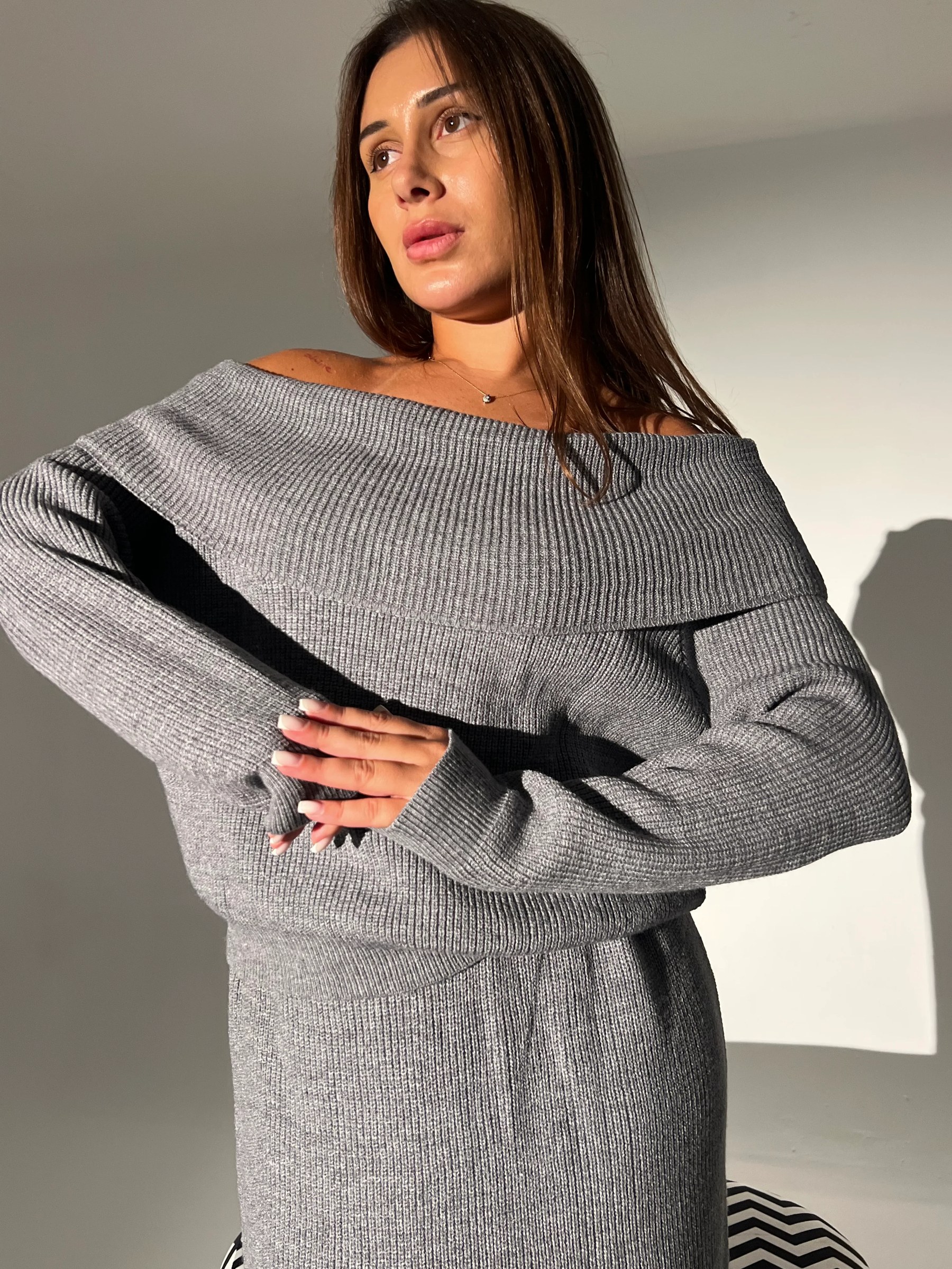 Diva Set Top in Gray