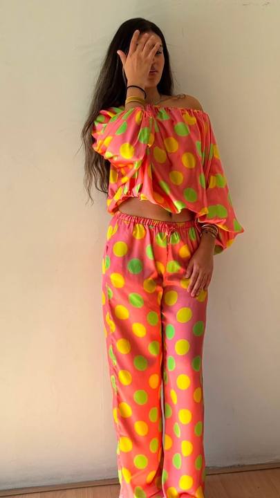 Pants polka dots satan multi color