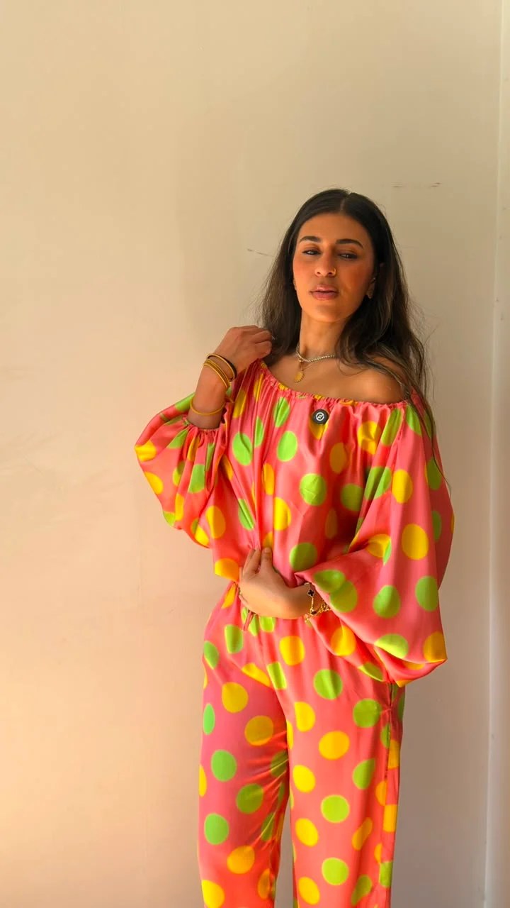 Blouse polka dot multi color