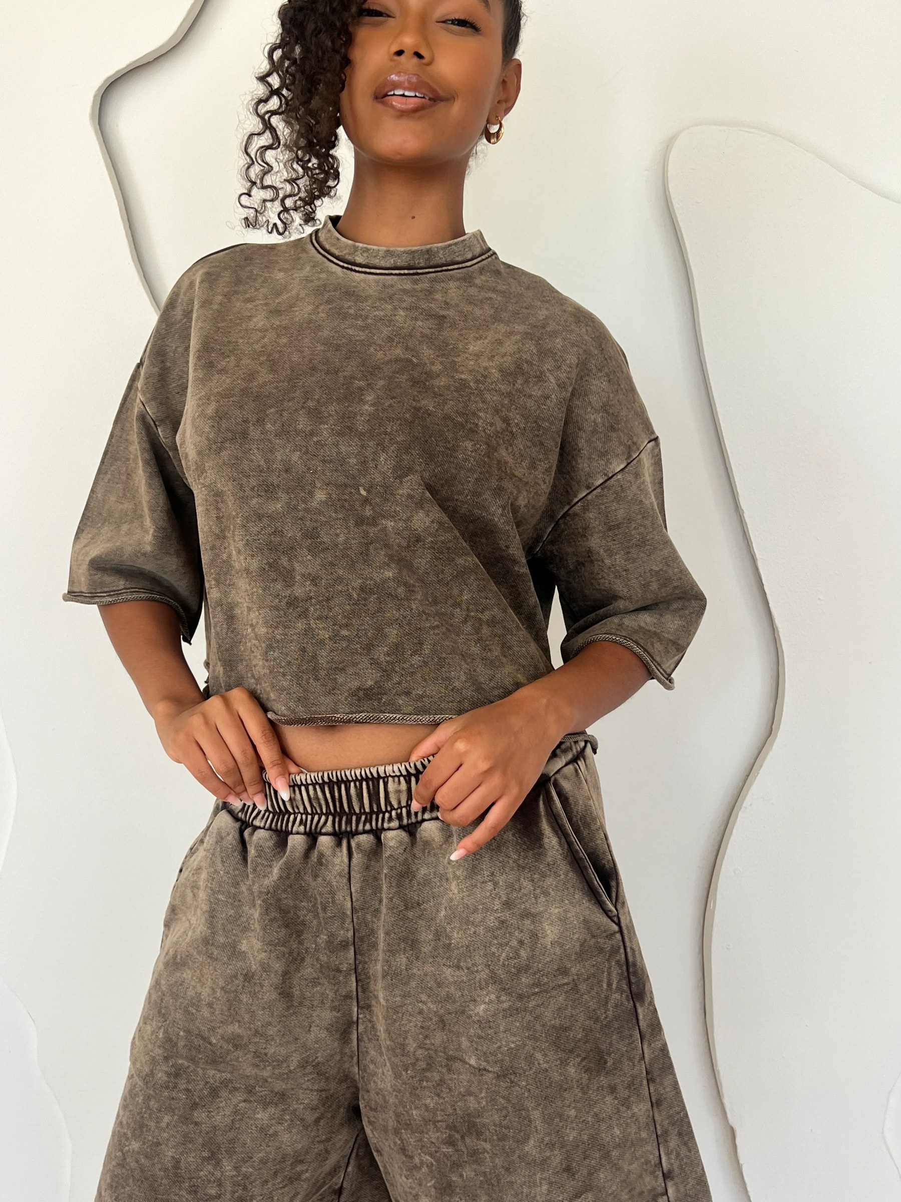 Dirty Chocolate Brown Cropped T-shirt