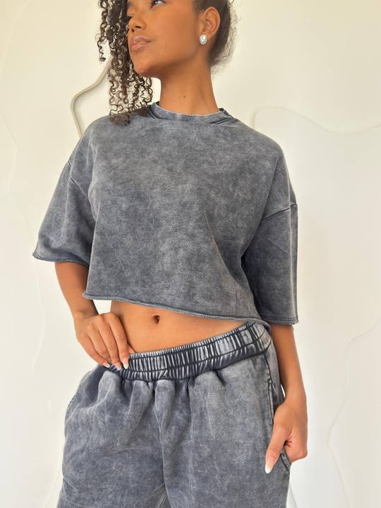 Dirty Grey Cropped T-shirt