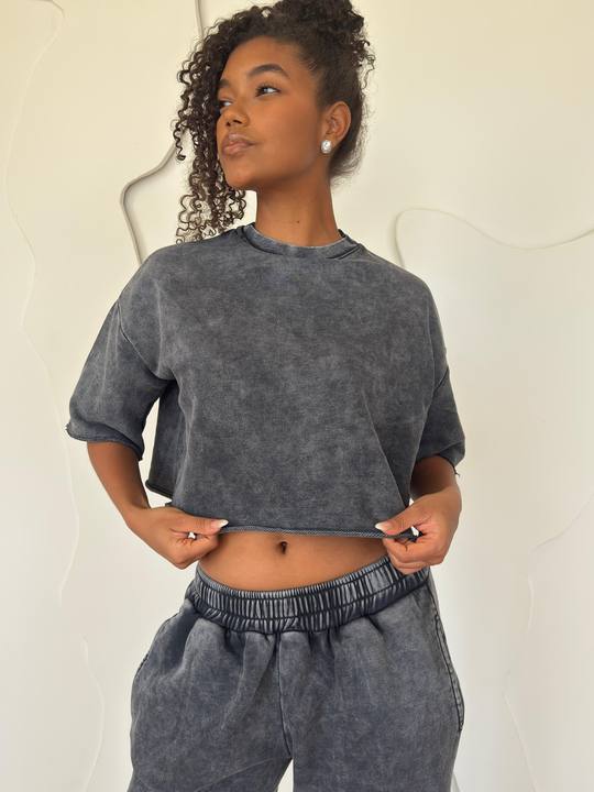 Dirty Grey Cropped T-shirt