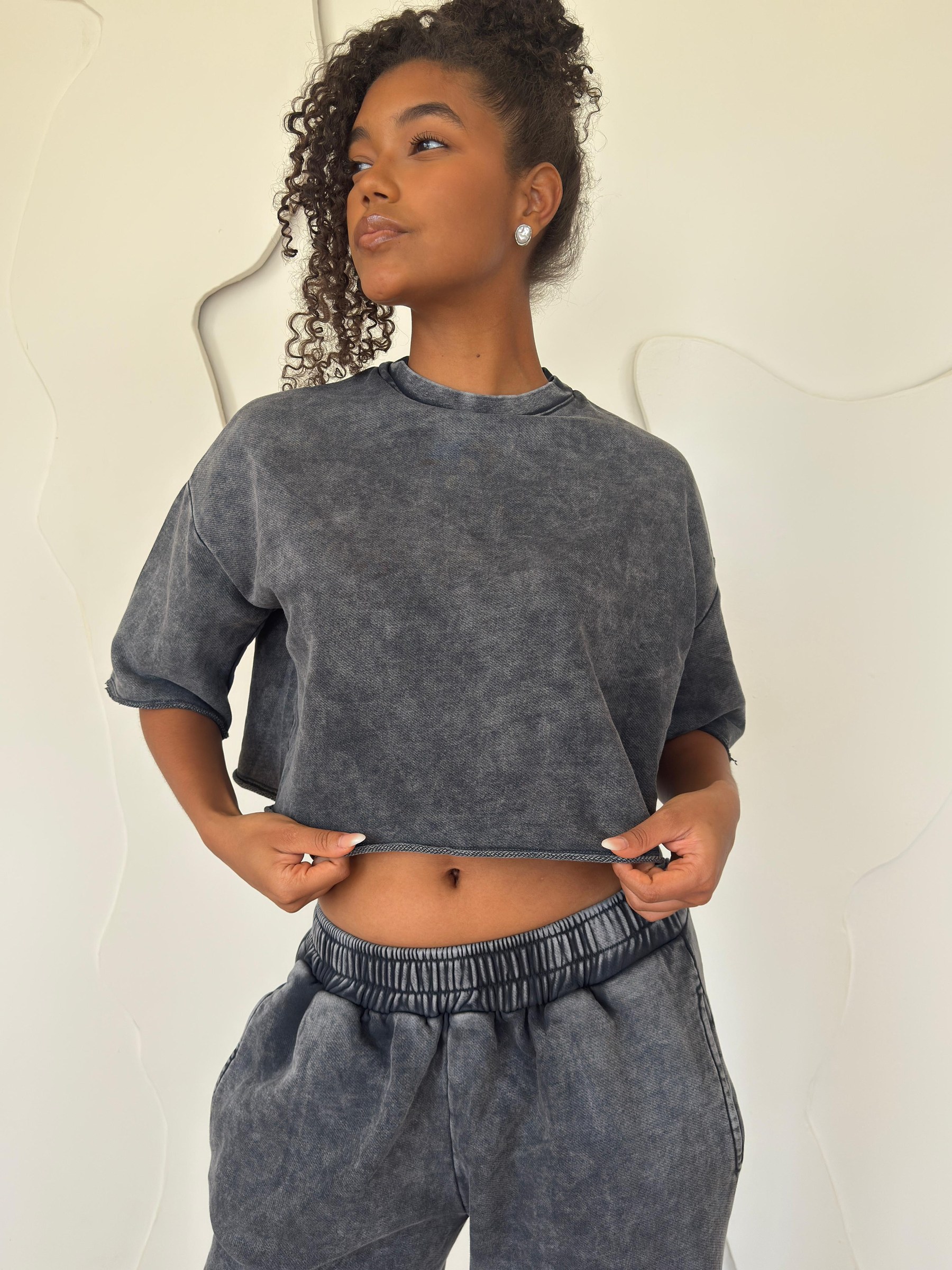 Dirty Grey Cropped T-shirt
