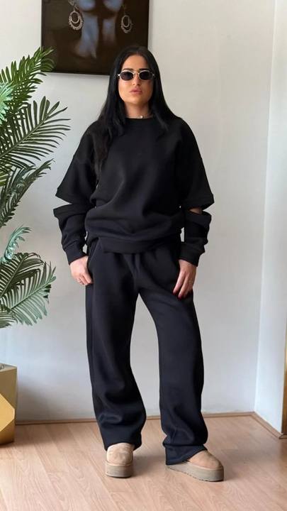 Cut out hoodie black