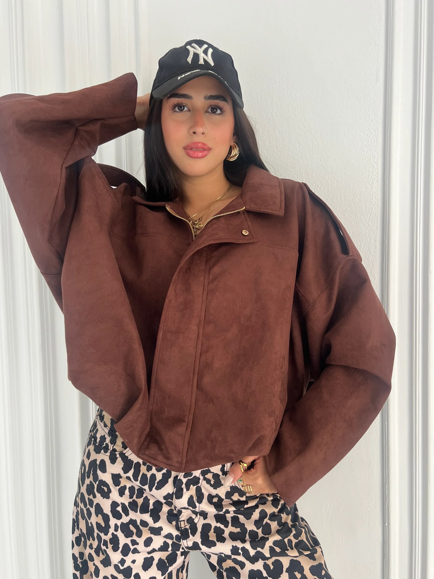 Seude jacket brown