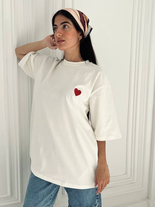 I Heart You White Oversized Heart T-shirt