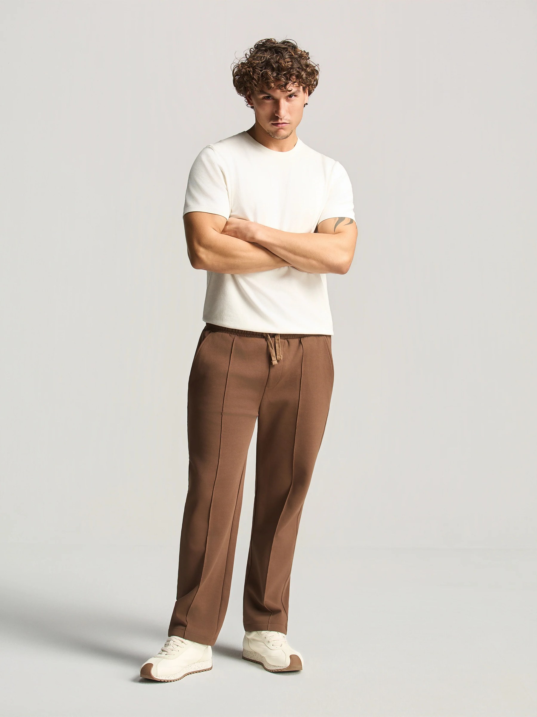 Brown Essential Tapered Pants