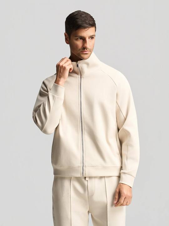 Beige Essential Funnel Neck Jacket