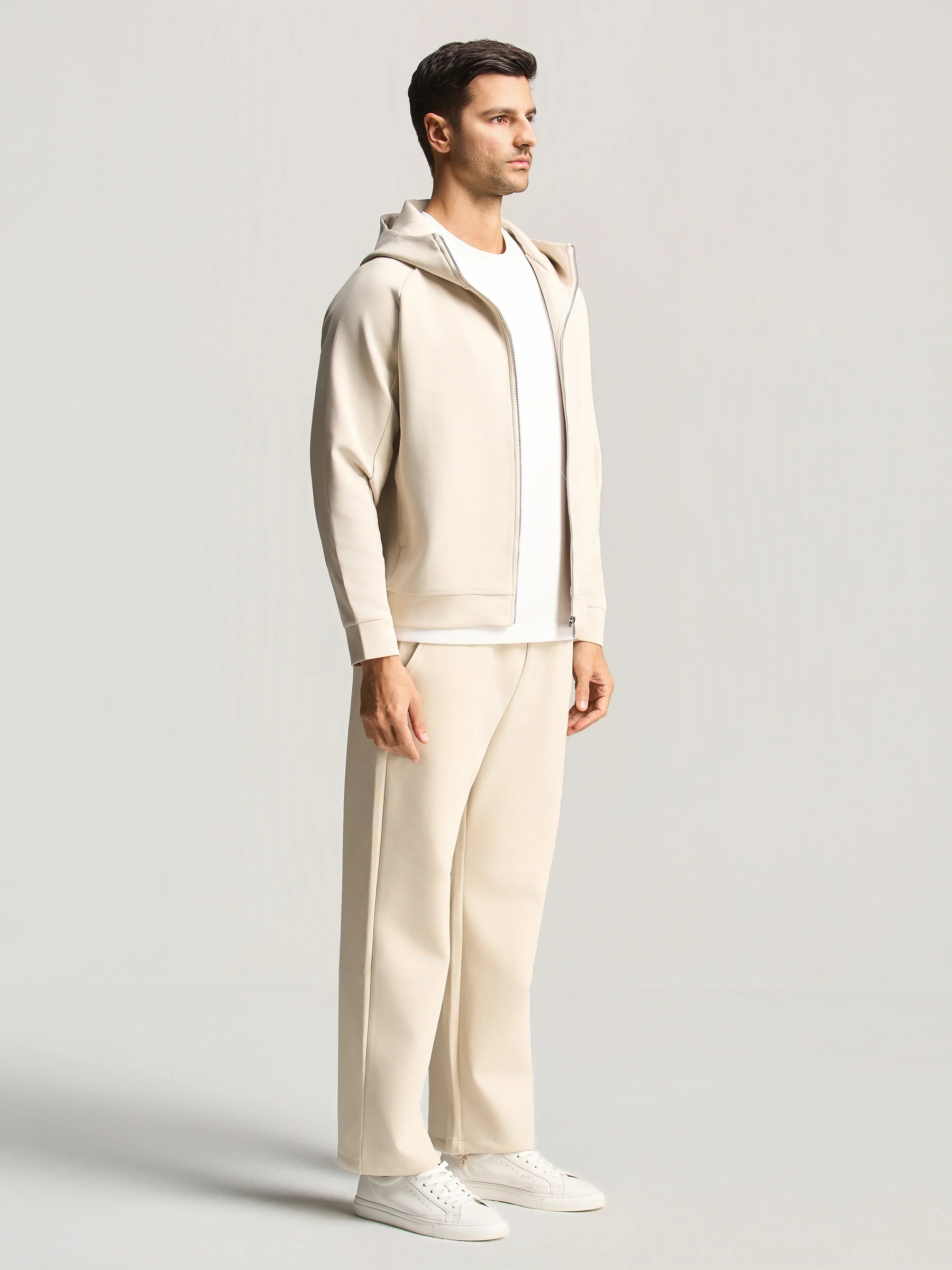 Beige Essential Hooded Suit