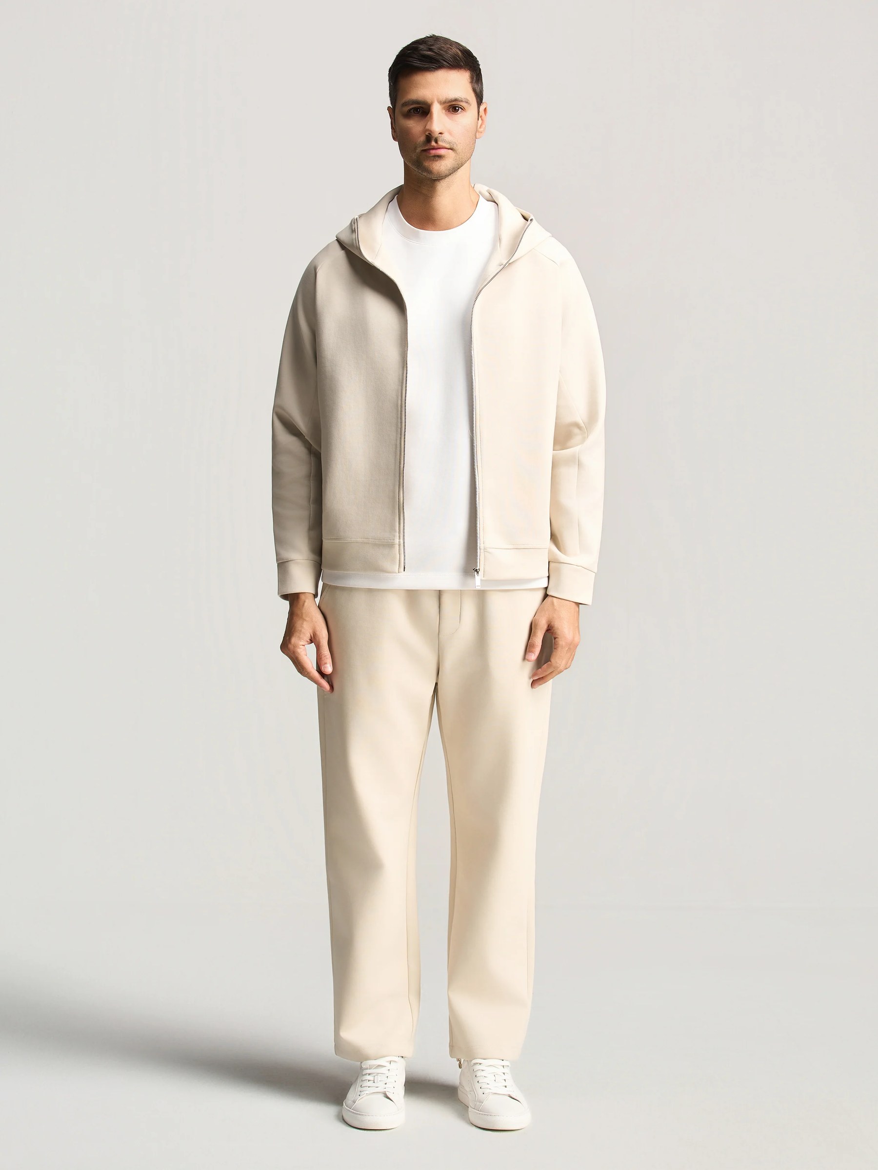 Beige Essential Hooded Suit